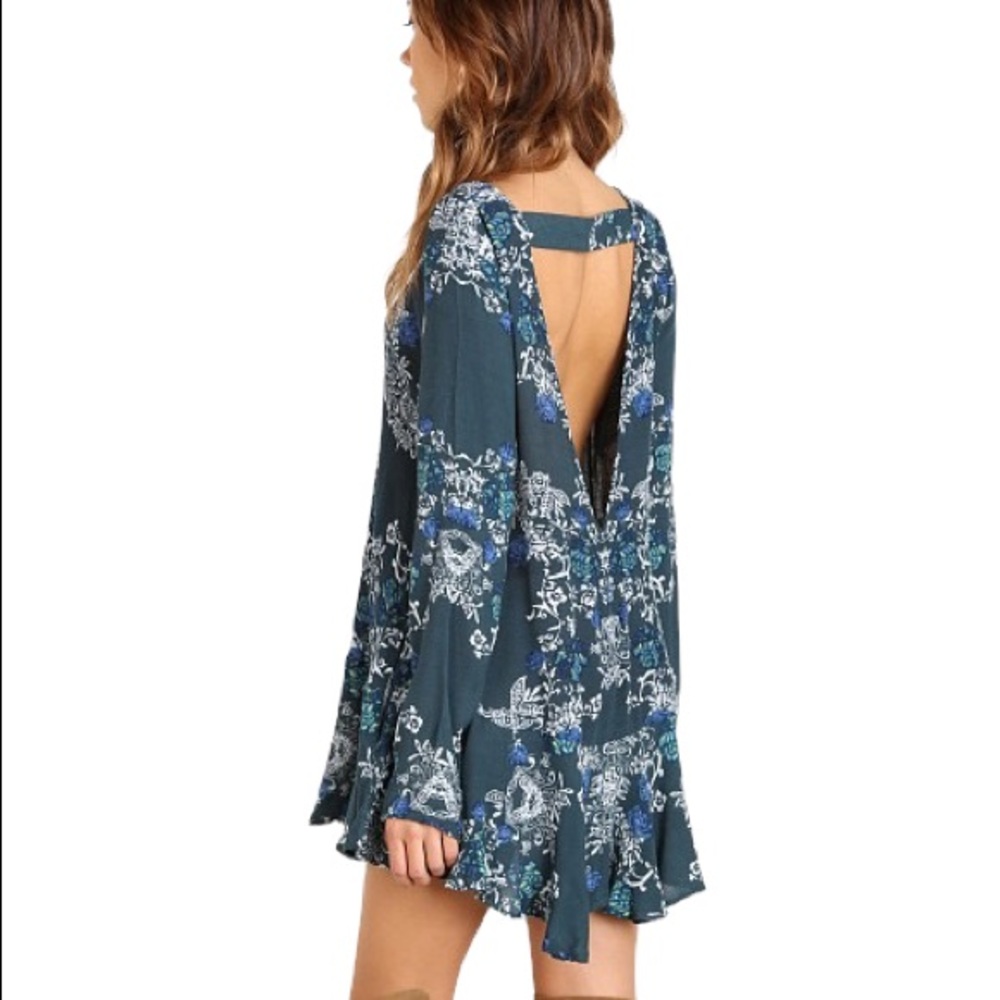 Free People Smooth Talker tunic dress emerald teal size XS
